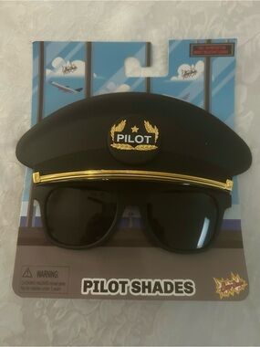 Pilot Shades Sunglasses with Pilot Cap Accent - 2 for the price of one.